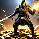 **

A triumphant "Tang Tang Commandos" character, powerfully armed and armored, standing atop a pile of gold coins amidst a battlefield.  The character is surrounded by glowing weapon upgrade icons and skill enhancement effects.  The overall tone is one of victory and strategic investment.

**